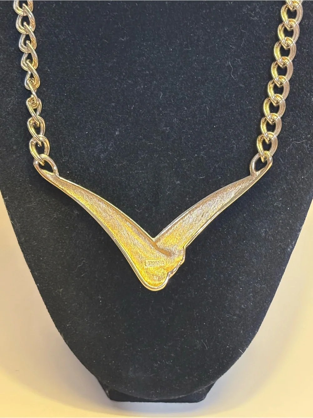 Vintage Monet Gold-Tone Soaring Wings Statement Necklace 17”